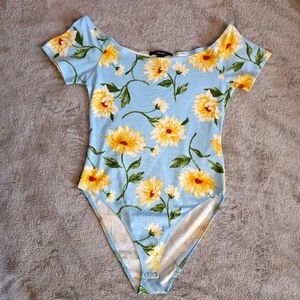 Sunflower Blue Off the Shoulder Bodysuit
